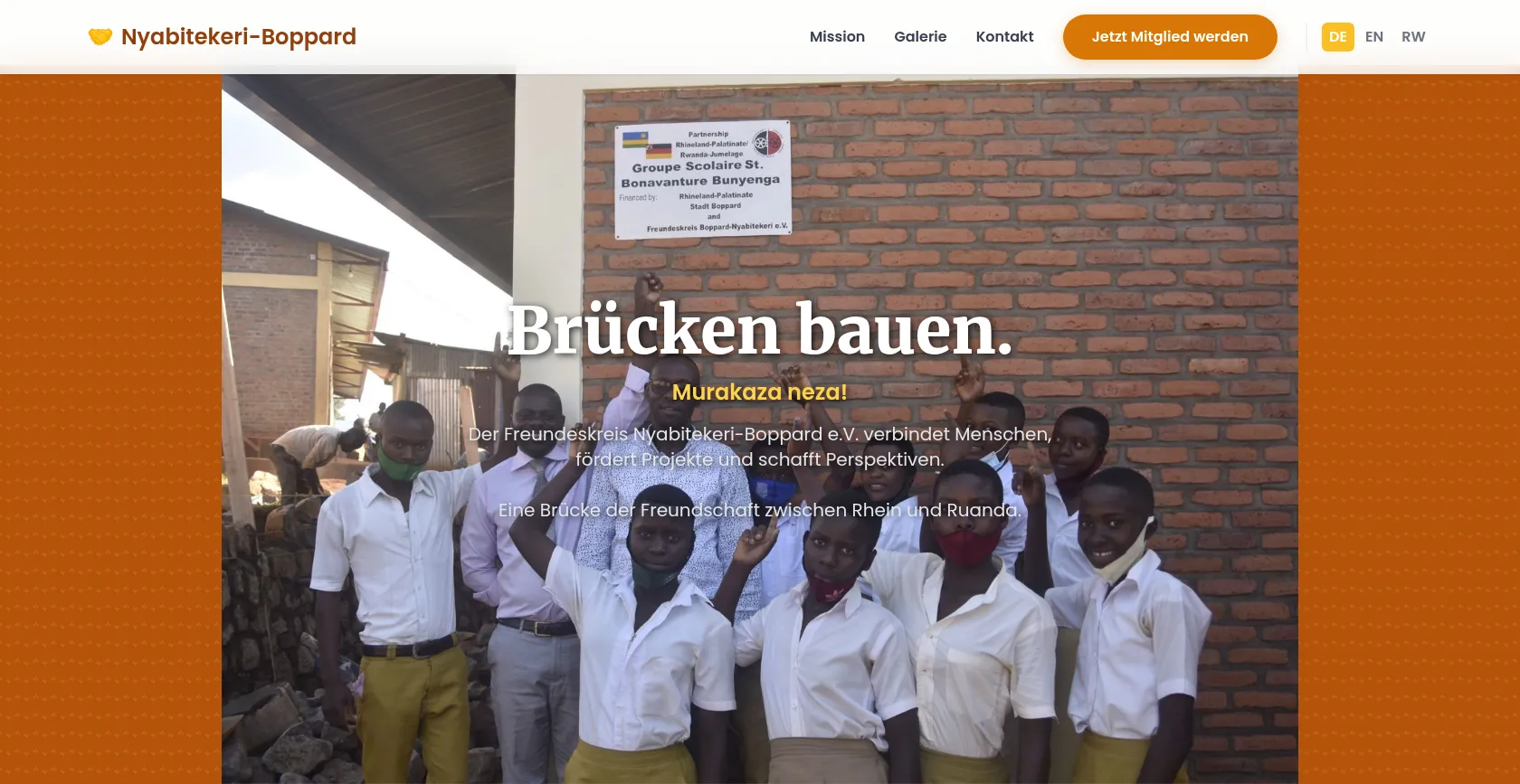 Screenshot der Webseite Freundeskreis Nyabitekeri-Ruanda Boppard e.V.
